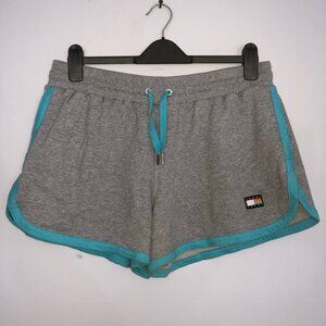 Tommy Jeans Sweat Shorts Womens L Gray Drawstring Elastic Waist Soft Gym Workout